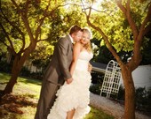 Ruffle Wedding Dress with High-Low Hem