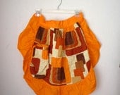Vintage Orange Apron with Matching Oven Mitt