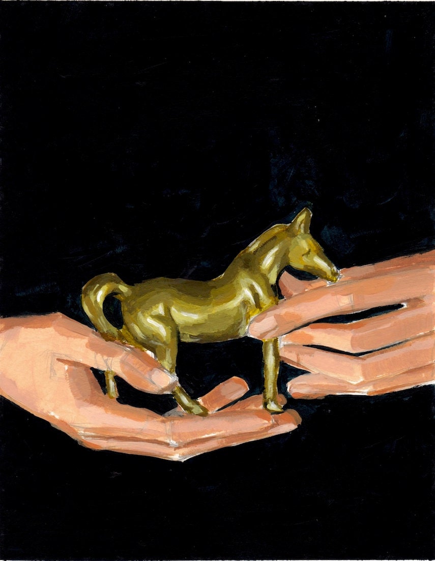 Tiny Pony . extra large giclee poster art print from original painting