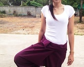 Purple Yoga Thai Fisherman Pants Plain 100% Cotton Hand Woven No thin Wild Legs