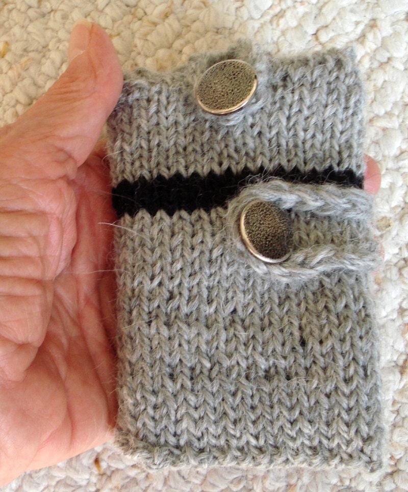 Knitted Case for Cell Phone or Camera with Pocket for  Pad, Pencil, and Business Cards