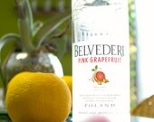 Pink Grapefruit Belvedere Vodka Tumbler // Recycled 1L Glass Bottle