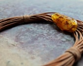 Rustic Leather Necklace Yellow Honey Amber Organic Jewelry Bee Multi Strand Earthy Color Gold Brown Tan Summer Fashion Raw Stone