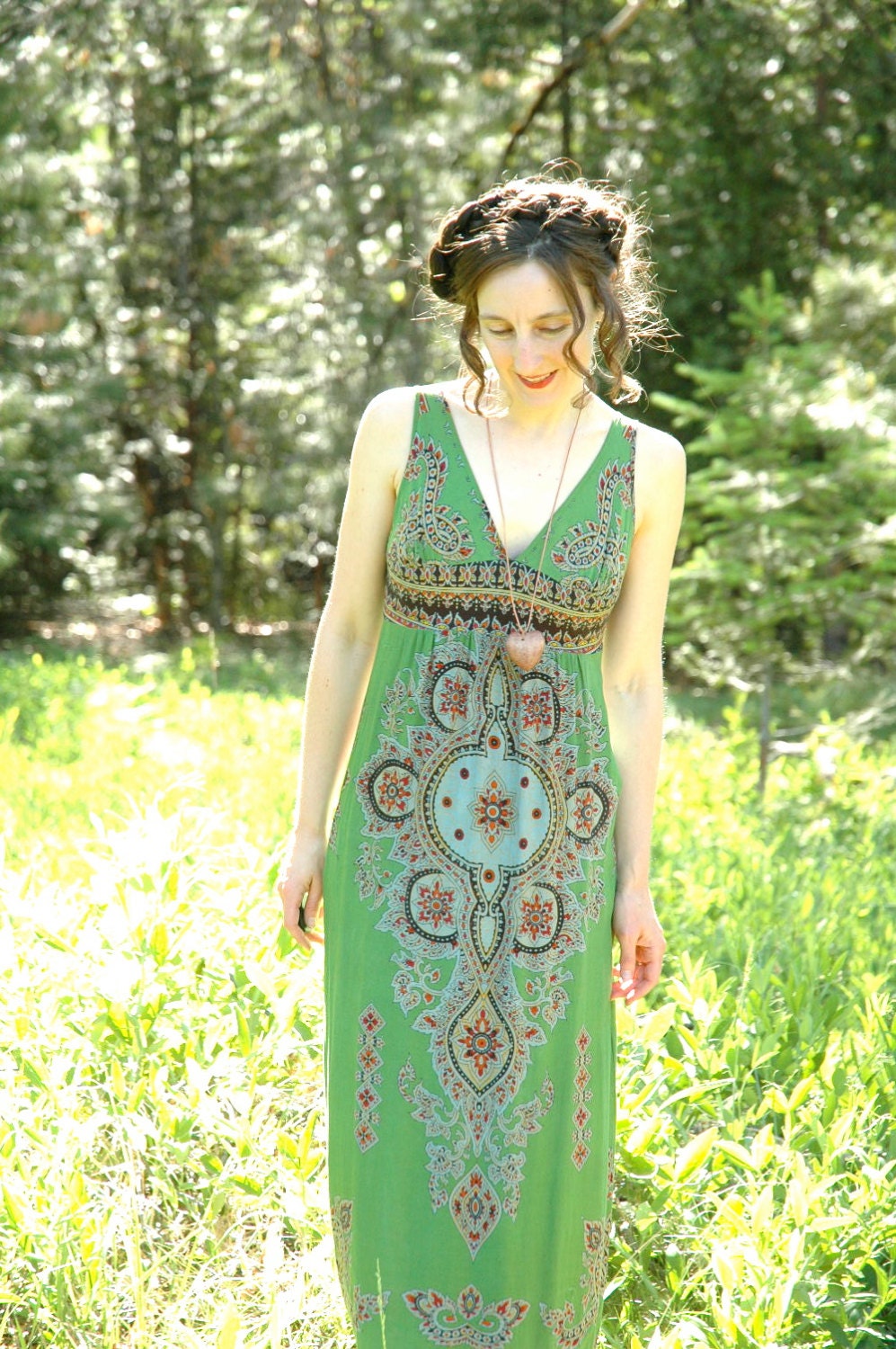 Batik Maxidress... Boho Gypsy Chic... Hand Dyed... SARASWATI (xs)