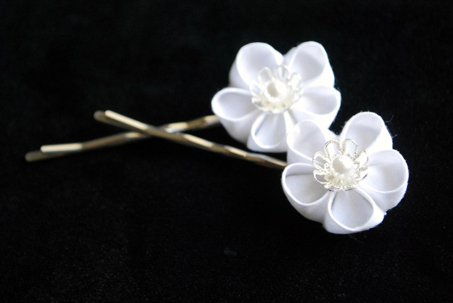 Snow Kanzashi Pins