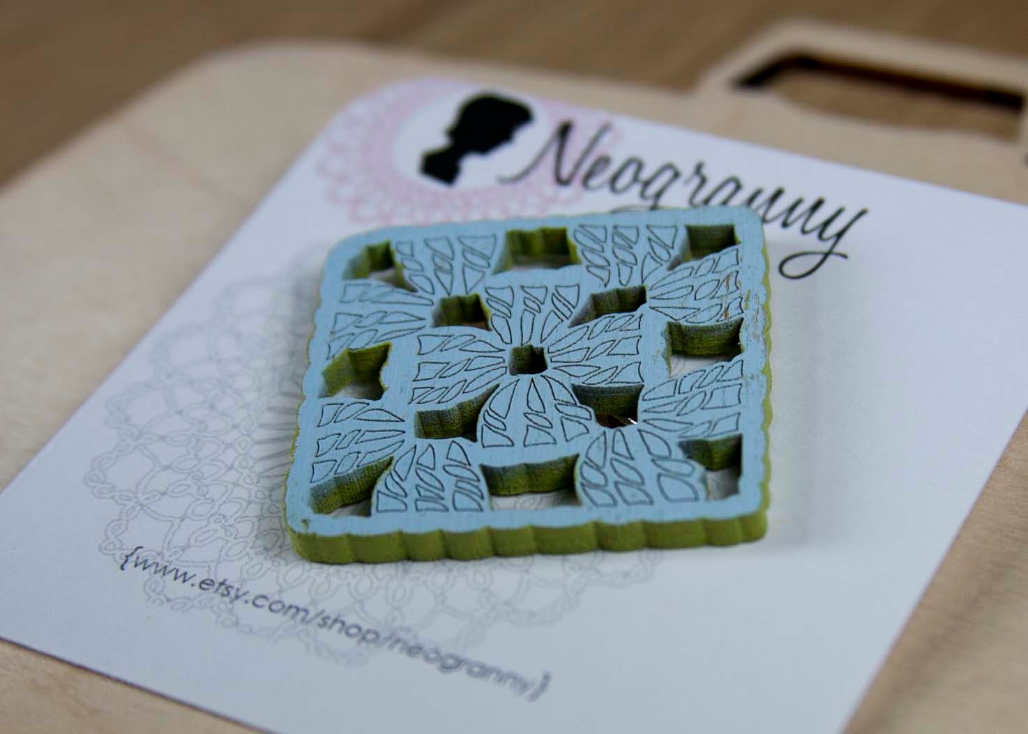 Granny Square Brooch