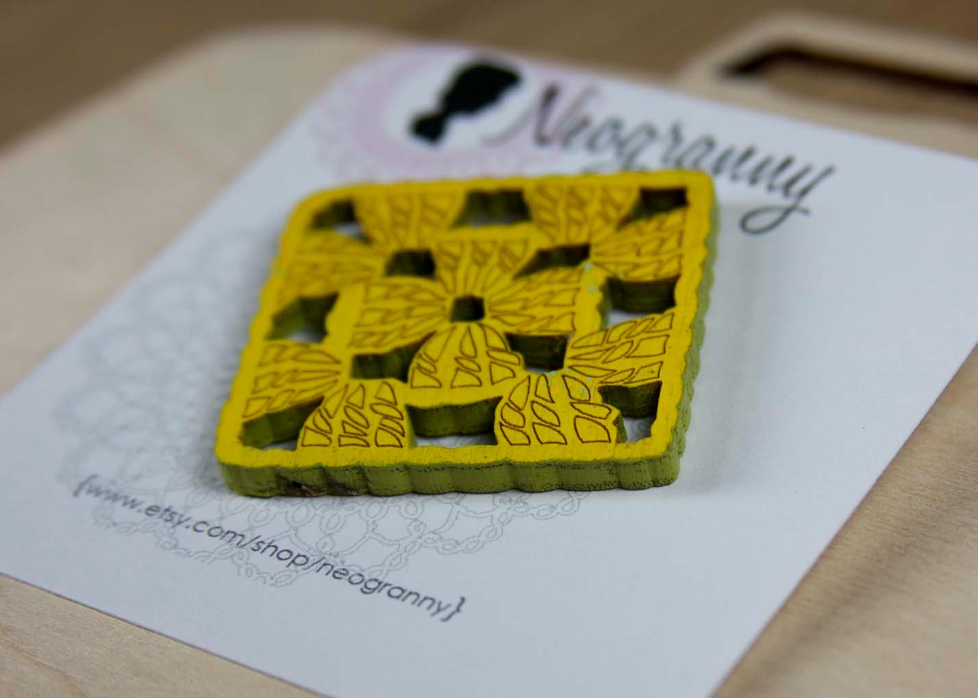 Granny Square Brooch