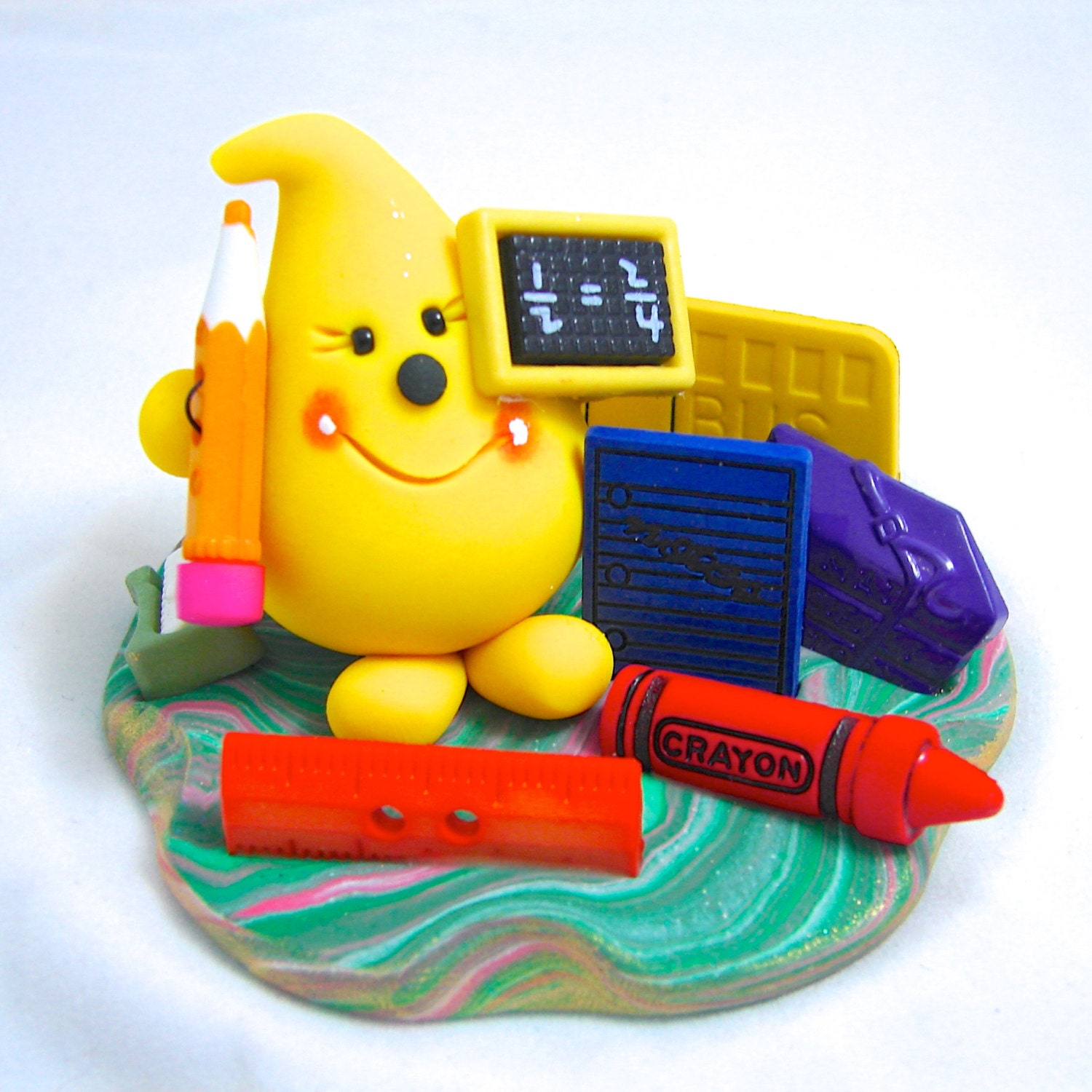 Classroom PARKER Polymer Clay Figurine - Mixed Media Limited Edition Character Sculpture
