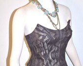 Vintage MUGLER Bustier Brush Stroke Metallic Pointed Corset