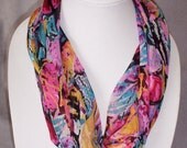 Infinity Scarf Floral Blue Pink Mauve Womens Fashion
