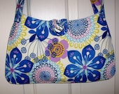 Shoulder Bag Blue Floral Design Bag Purse