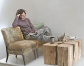 Reclaimed Wood Timber Coffeetable Stool Seat