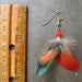 Single Feather Earring -- Beautiful Exotic Bird Feathers in Red, Green, Aqua Blue