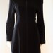 CLAUDE MONTANA PARIS Black Wool Leather Sweater Neck Fitted Dress Coat - Sz 10