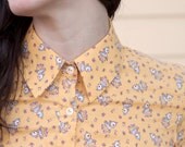 Tailored dress shirt - custom made fitted short sleeve button up for women, country summer hipster american made fashion  - S,M,L,XL,Petite
