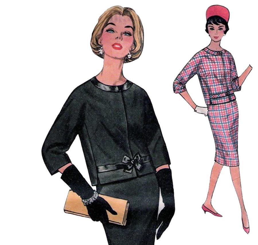 1960s Vintage Sewing Pattern Simplicity 4165 Wiggle Skirt Suit  Size 14 Bust 34