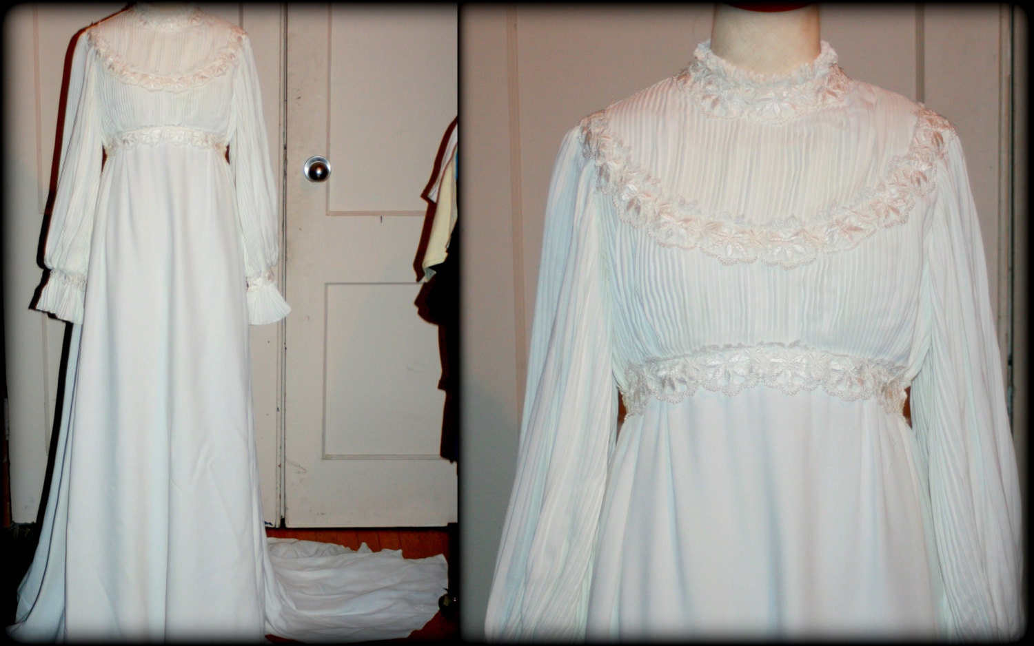 Vintage Victorian Wedding Dress Size 16