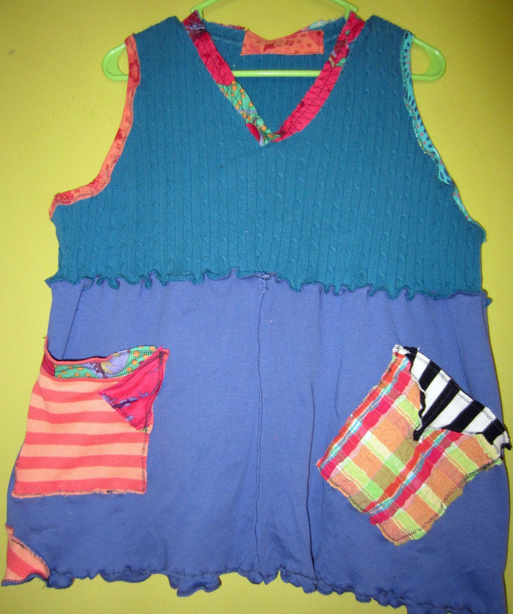 Cool Color Vest or Sleeveless top fits sizes small Medium Lg