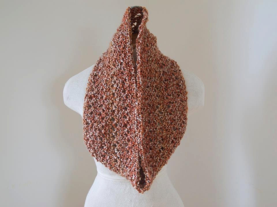 SALE Was 40 Now 35 Spice and Cream Lace Knit Infinity Scarf