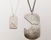 MIZ PAH : His and Hers Interlocking Dog Tag Necklace - Puzzle Necklace