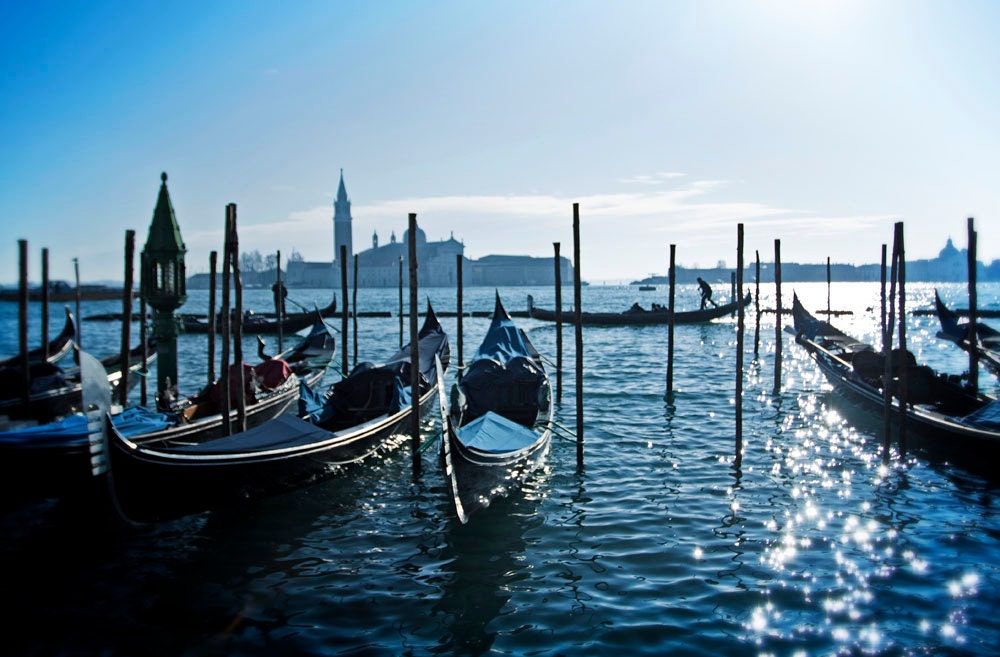 Venice Italy Gondolas - Photo Print - 8"x10" - San Giorgio Maggiore