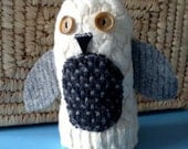 Owl Plush Stuffie from Recycled Wool Felt for Gift Decoration or Toy Snowy Owl