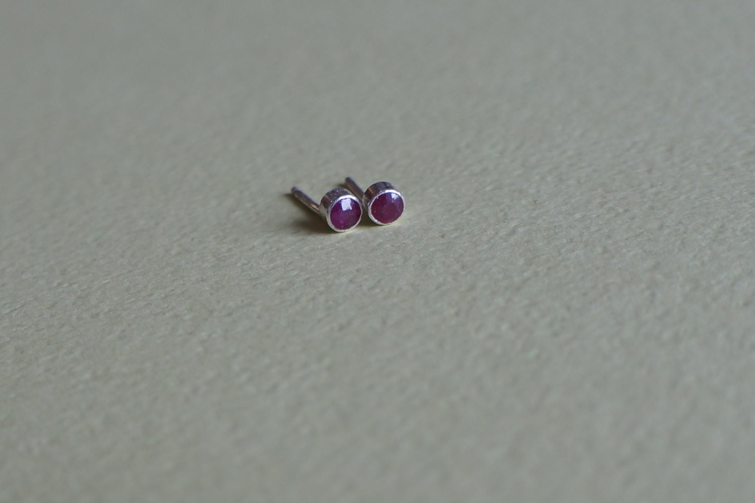 little ruby studs - small ruby earrings