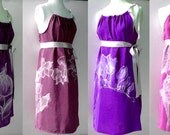 Four Hand Painted Custom Made Silk Bridesmaids Prom Formal Dresses Draped  Romantic Floral Flower Elegant Maternity Spring  Summer