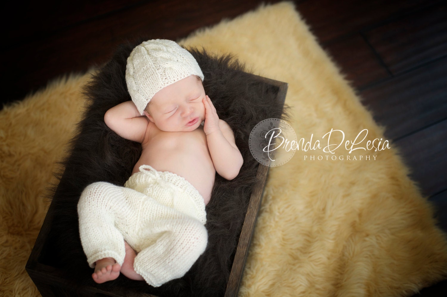 Newborn pants and hat set.