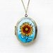 Sunflower necklace locket, flower jewelry, boho style floral, wearable art, sunflower locket, LIMITED EDITION