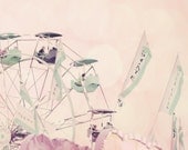 girl nursery art carnival photography ferris wheel wall art girl mint green pink pastel carnival print 8x10 photograph