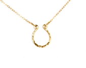 Good Luck Necklace - Handmade 14K Gold Filled Horseshoe Pendant