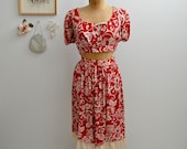 Vintage 1940s Playsuit - 40s Rayon Set - The Carmen