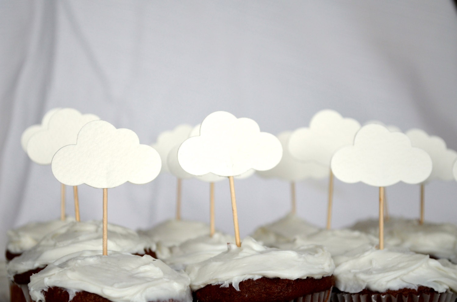 Cloud Cupcake Toppers, 12 pieces