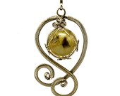 Wire Wrap Cocktail Necklace with Citirine Quartz stone