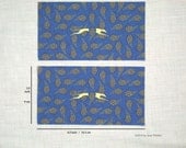Die Cut Quilt Rectangles, Greyhound and blue paisley fabric, 2 pieces R