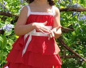 Tiered Flounce Dress Pattern  - Girl Dress Pattern - PDF Pixie Girl pattern Size 4 - Size 12