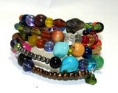 Colorful Bohemian Mixed Beaded Memory Wire Bracelet