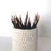 Desk Organizer CHUNKY WINTER CROCHET Pencil Holder Handmade
