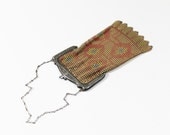 Art Deco Whiting and Davis Enamel Sterling Hand Bag Metal Hang Tag