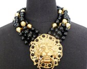 Donald Stannard Massive Door Knocker Necklace Statement Vintage Costume Jewelry 