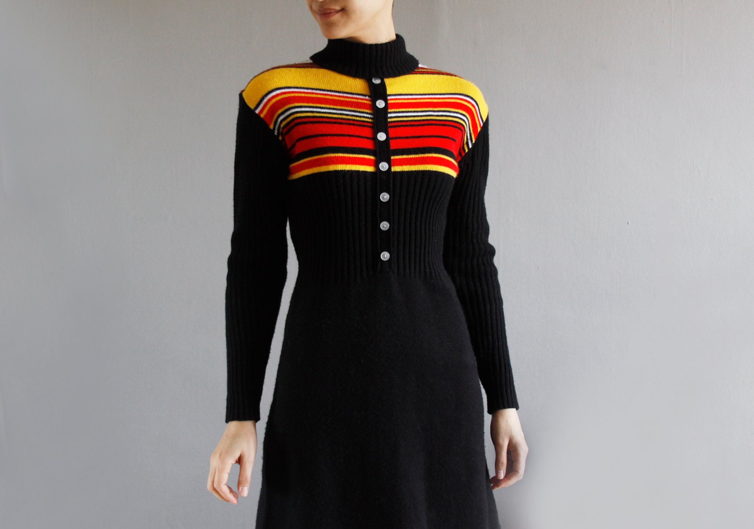 1970's mod sweater dress