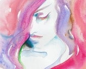 Original Fashion illustration  Watercolour painting - fushiaink