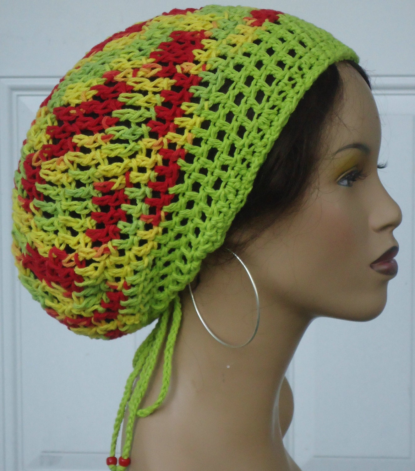 Cotton Crochet Rasta Tam with Drawstring Choose from 5 Flavas