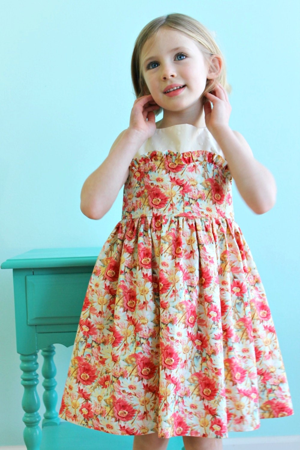 Girls Spring Easter Dress-  Monet Sweetheart Dress