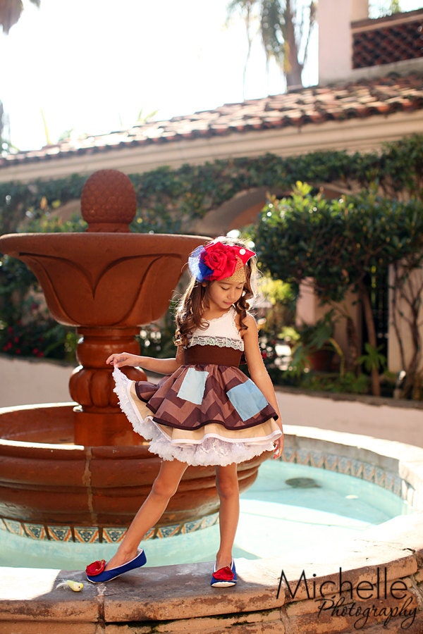 Snow White inspired Dress Up Costume Apron, Half Apron, Rag Dress Style....Made to Order