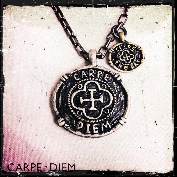 Carpe Diem Silver Color Mens Necklace Necklaces Pendant Jewelry Jewellery CDN-154