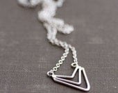 Chevron Arrow Necklace - Sterling Silver