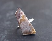 Crazy Lace Agate Geometric Shaped Gemstone in Sterling Silver