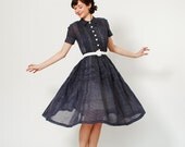 1950s Polka Dot Dress - Vintage 50s Dress - Virginia Road Trip Dress